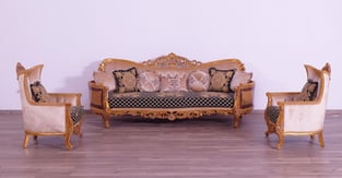 Buy Gold, Black European Furniture Living Room 