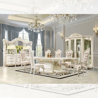 Gold, Antique White Homey Design  HD-959-C Dining Room interior