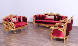 Burgundy, Gold, Antique European Furniture 30015-S Living Room interior