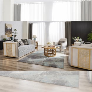 Living Room  White, Gold, Gray Homey Design  image