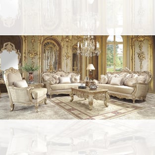 Silver, Champagne, Gold Finish Homey Design  HD-8925-2PC Living Room interior