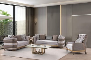 Living Room  Gold, Gray Homey Design  image