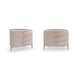 Stone Manor Finish 3 Large Drawer Nightstands Set 2Pcs LILLIAN by Caracole 