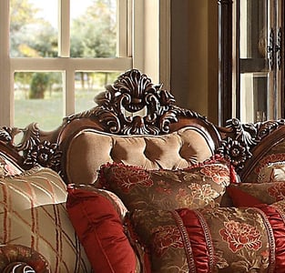 Burgundy, Brown Homey Design  HD-39-2PC Living Room interior