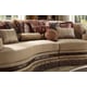Victorian Cappuccino Upholstery Sectional Sofa Set 3Pcs w/Coffee Table Homey Design HD-1629