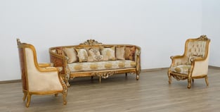 Living Room  Brown, Gold, Antique European Furniture image