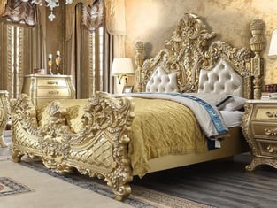 Bedroom  Antique, Gold Finish, Metallic Homey Design  photo