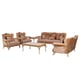 Luxury Beige & Gold Wood Trim FANTASIA Sofa Set 2 Pcs EUROPEAN FURNITURE Traditional