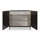 Chocolate Truffle & Brushed Gold Bar Cabinet DOWNTOWN by Caracole 