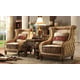 Luxury Sandy Rich Fabric Chair Set 2Pcs Traditional Homey Design HD-458 