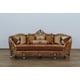 Luxury Red & Gold Wood Trim SAINT GERMAIN Sofa Set 2 Pcs EUROPEAN FURNITURE Classic