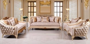 Beige, Gold, Antique, Pearl European Furniture 45350-Set-4 Living Room interior