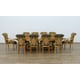 Valentina Brown Oval Dining Set 11Pcs w/ Gold Black Chairs EUROPEAN FURNITURE