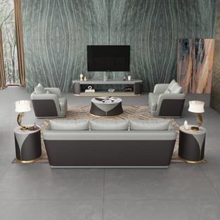 Living Room  Gray, Chocolate European Furniture image