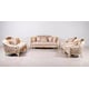 Luxury Pearl Antique Dark Gold Wood Trim ANGELICA Sofa Set 3Pcs EUROPEAN FURNITURE