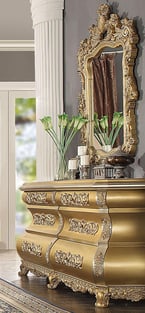 Order Rich Gold, Gold Finish Homey Design  HD-8016 EK-6PC Bedroom now