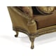 Benetti's Maribella Luxury Exposed Wood Brass Antique Style Sofa Chair and a Half