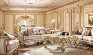 Beige, Antique, Gold Finish Homey Design  HD-L2019 Living Room interior