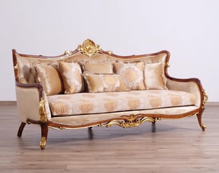 Gold, Antique, Walnut European Furniture 47078-S Living Room interior