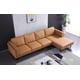 Cognac Italian Leather 4-Seater Sectional Sofa RHC FIDELIO EUROPEAN FURNITURE 