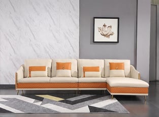 Off-White, Orange European Furniture EF-64433R-4RHF Living Room interior