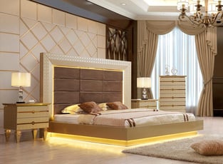 Silver, Champagne, Chocolate Homey Design  HD-EK918 Bedroom interior