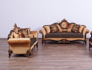 Living Room  Gold, Antique, Silver, Black European Furniture image