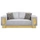 Gray Fabric Sofa Set 3Pcs w/Coffee Table Gold Finish Modern Cosmos Furniture Megan