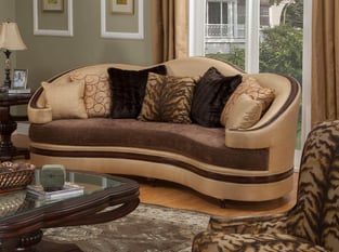 Buy Golden Beige, Dark Brown Benneti Living Room 