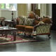 Homey Design HD-260 Traditional Mocha Golden Beige Upholstered Loveseat