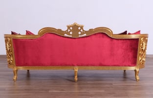 Buy Burgundy, Gold, Antique European Furniture Living Room 