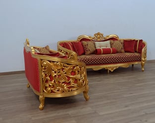 Buy Gold, Antique, Red European Furniture Living Room 