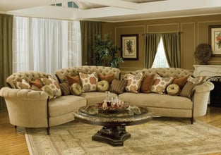 Living Room  Beige, Dark Brown, Walnut Homey Design  image