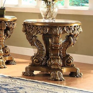 Accent Tables  Brown, Gold Finish Homey Design  photo