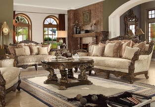 Living Room  Brown, Gold, Antique Homey Design  image