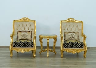 Buy Mahogany, Beige, Gold, Antique, Black, Ebony European Furniture Living Room 