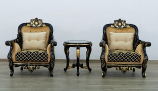 Gold, Antique, Black European Furniture 30019-C Living Room interior