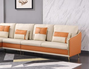 Buy Off-White, Orange European Furniture Living Room 