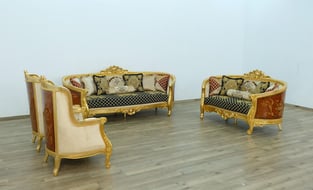 Order Mahogany, Beige, Gold, Antique, Black, Ebony European Furniture 68585-C Living Room now