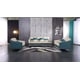Italian Leather Off White & Blue Sofa Set 3Pcs ICARO EUROPEAN FURNITURE Modern