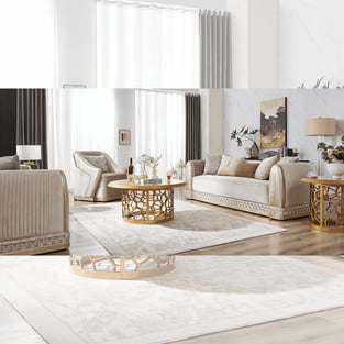 Living Room  Beige, Gold Homey Design  image