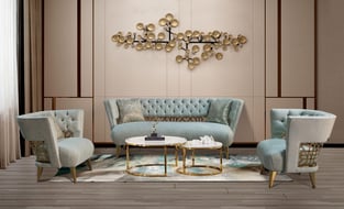 Living Room  Gold, Teal Cosmos Furniture image