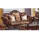 Homey Design HD-66 Tranditional Luxury Mocha Mixed Fabric Upholstered Sofa Couch with Pillows