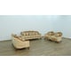 Luxury Brown & Gold Wood Trim ANGELICA II Sofa Set 2Pcs EUROPEAN FURNITURE Classic