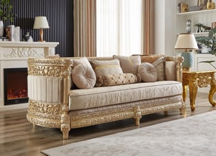 Living Room  Beige, Gold Homey Design  image