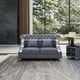 Glam Gray Italian Leather MAYFAIR Sofa Set 3Pcs EUROPEAN FURNITURE Modern