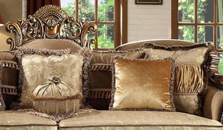 Gold Finish, Metallic Homey Design  HD-610-2PC Living Room interior