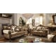 Met Ant Gold & Perfect Brown Sofa Set 5Pcs w/End Tables Traditional Homey Design HD-506 