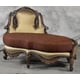 Luxury Chenille Chaise Lounge Antique Mahogany Benetti's Abrianna Traditional