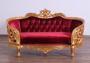 Living Room  Burgundy, Gold, Antique European Furniture image